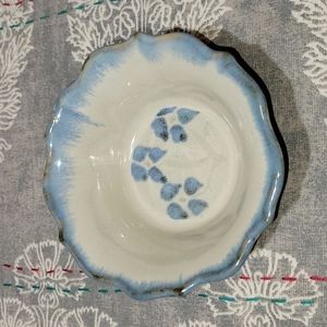 Gorgeous Hand Crafted Artist Signed Pottery Bowl Hand Painted Flowers